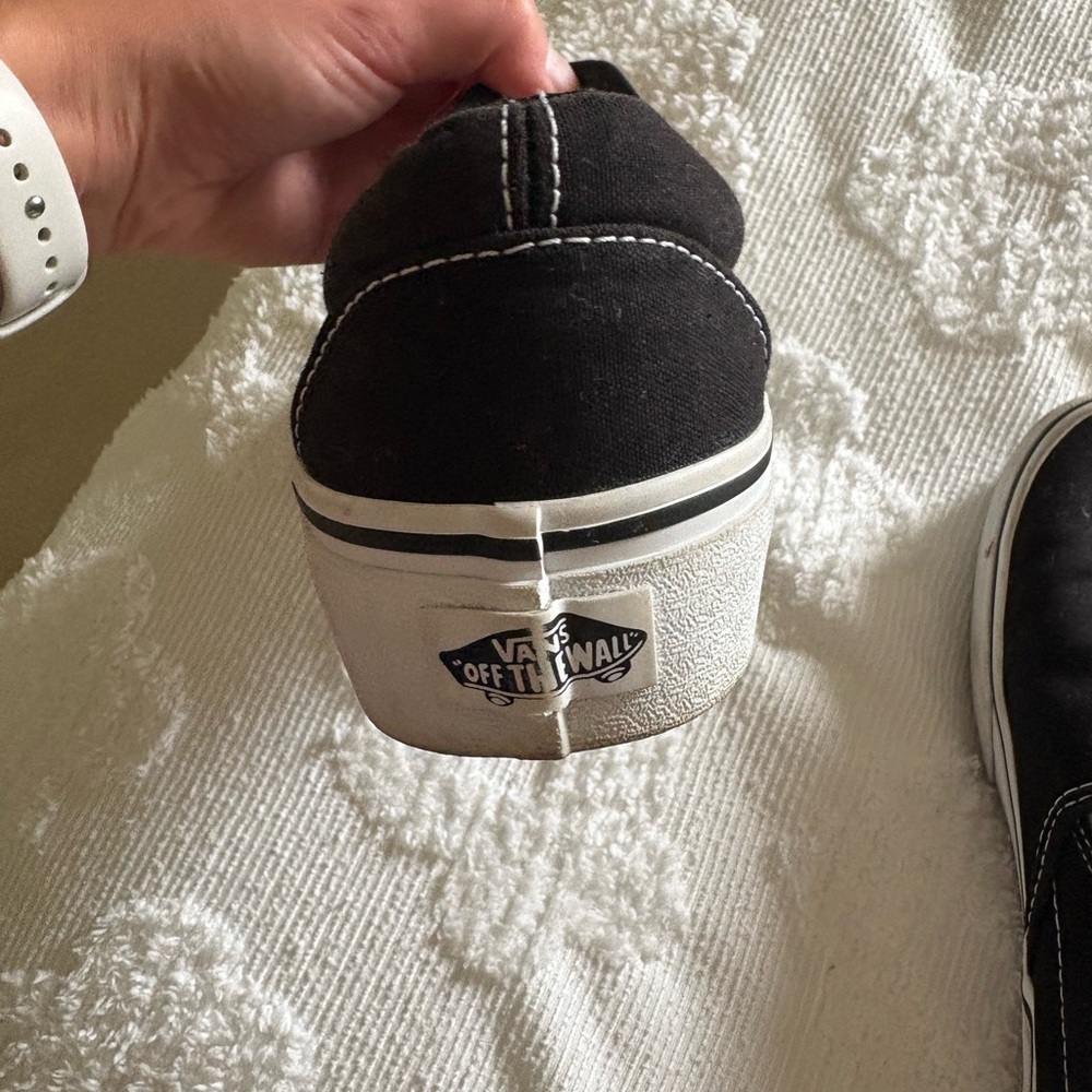 Platform Black Slip on Vans - Picture 3 of 5